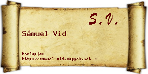 Sámuel Vid névjegykártya